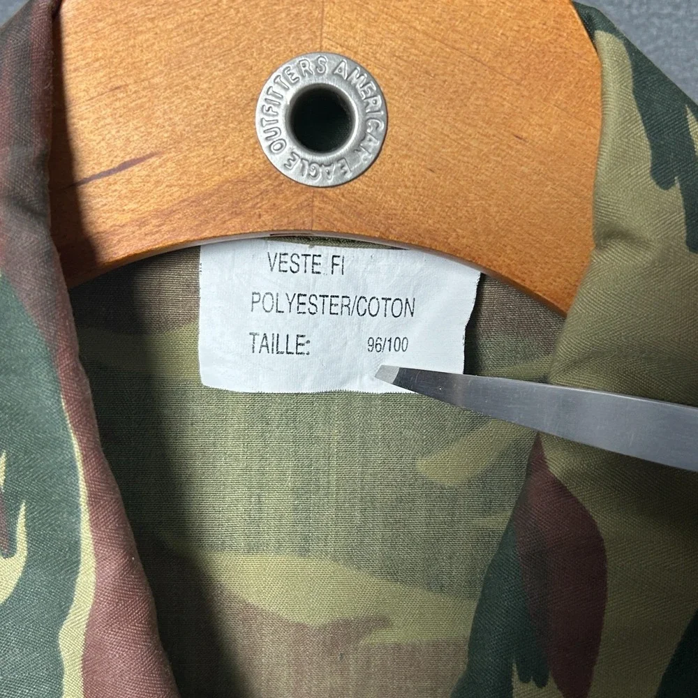 Vtg 70s French F1 Lizard Camo Military Uniform Set Jacket & Pants Deadstock M